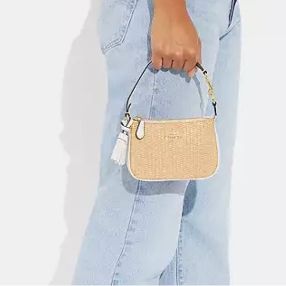 Coach Tan and White Woven Bag - Picture 2 of 7